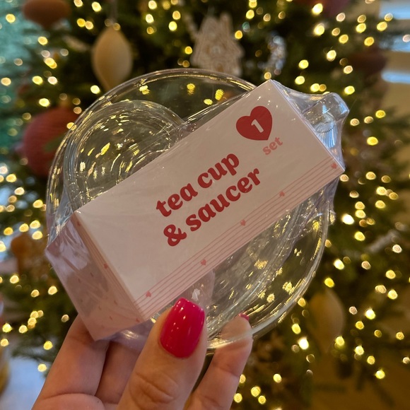 Target Other - Target playground dollar spot heart shaped mug coffee tea glass saucer Valentine
